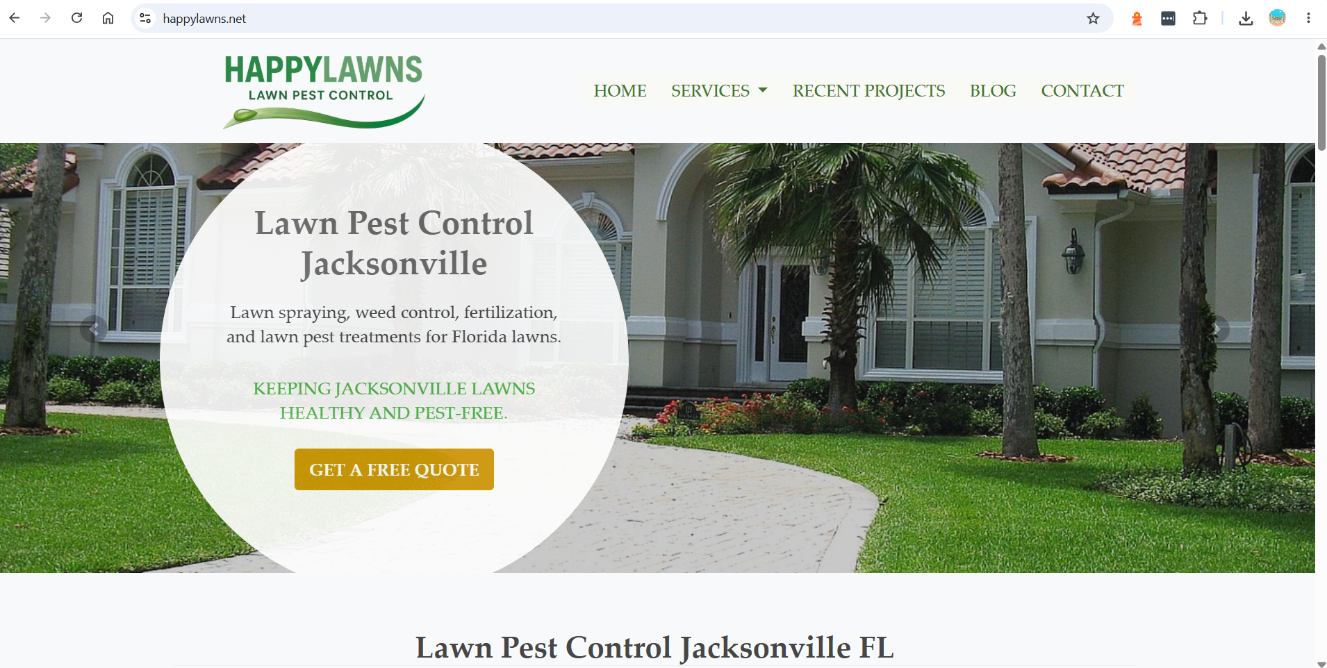 HappyLawns website project