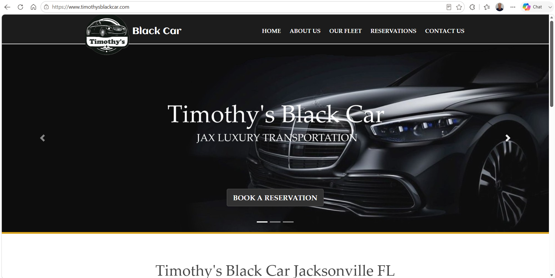 Timothy’s Black Car website project